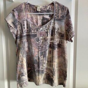 Suzee T Graphic Tee Shirt - Italy - 16/18W- NEW